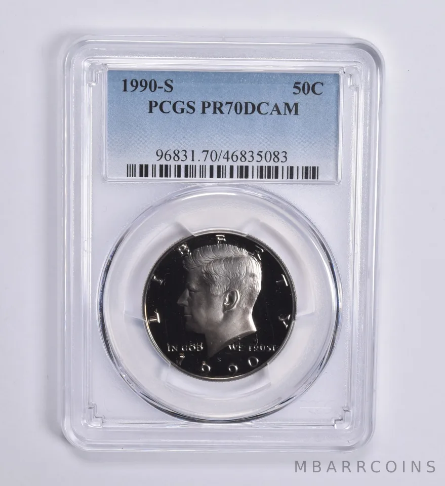 1990-S Kennedy Half Dollar 50c PR70 DCAM PCGS Blue Lbl