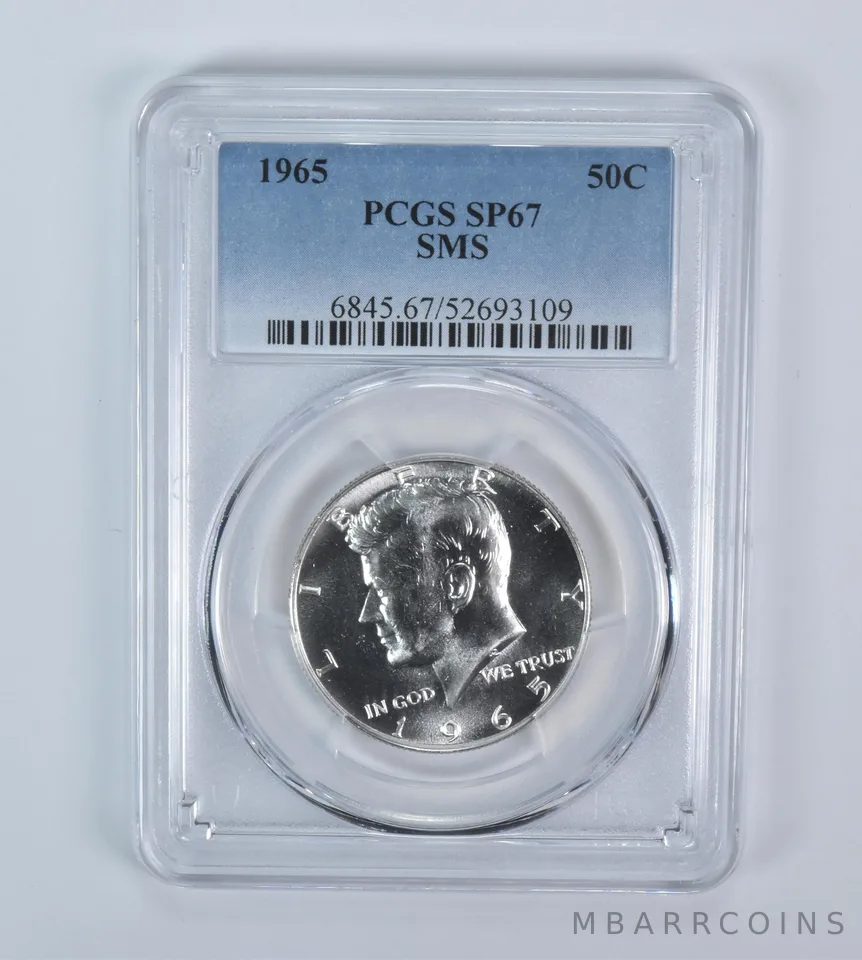 1965 Kennedy Half Dollar SMS SP67 PCGS Blue Label