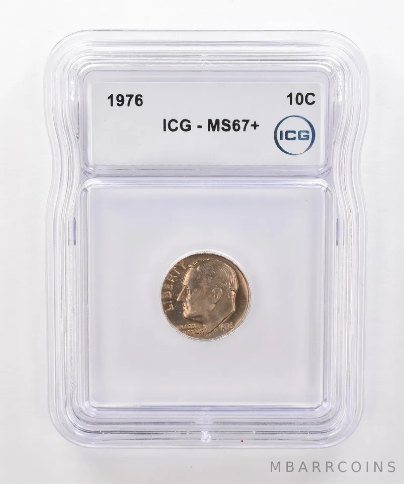1976 Roosevelt Dime MS67+ ICG Beautiful Tone *2044