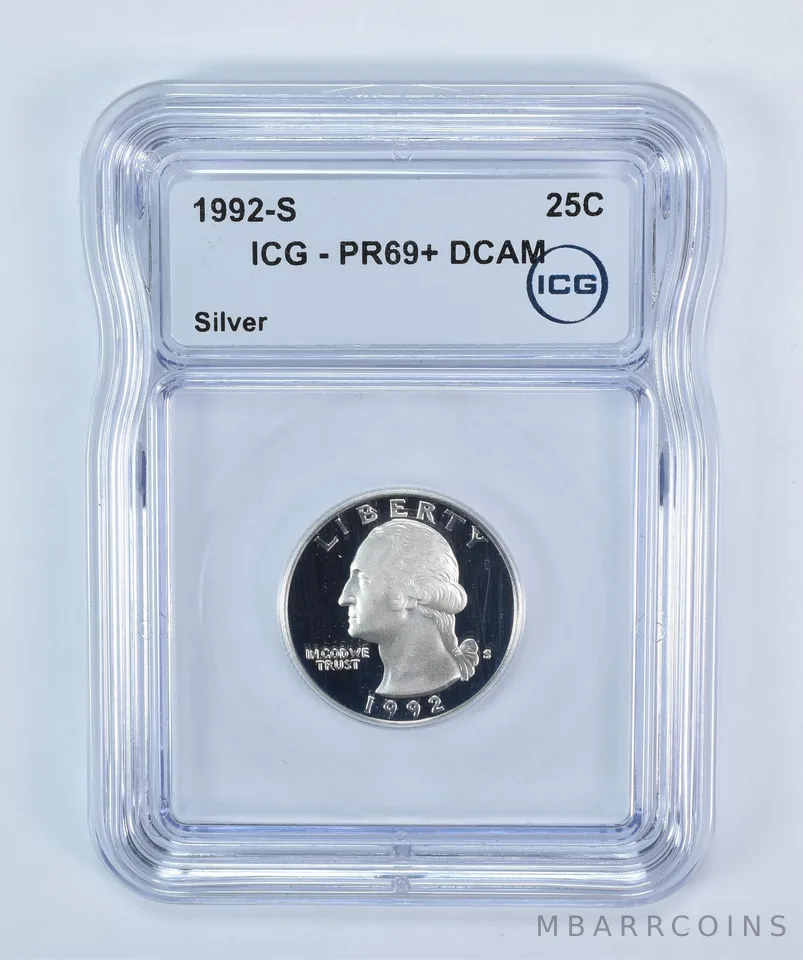 1992-S Washington Quarter Silver PR69+ DCAM ICG