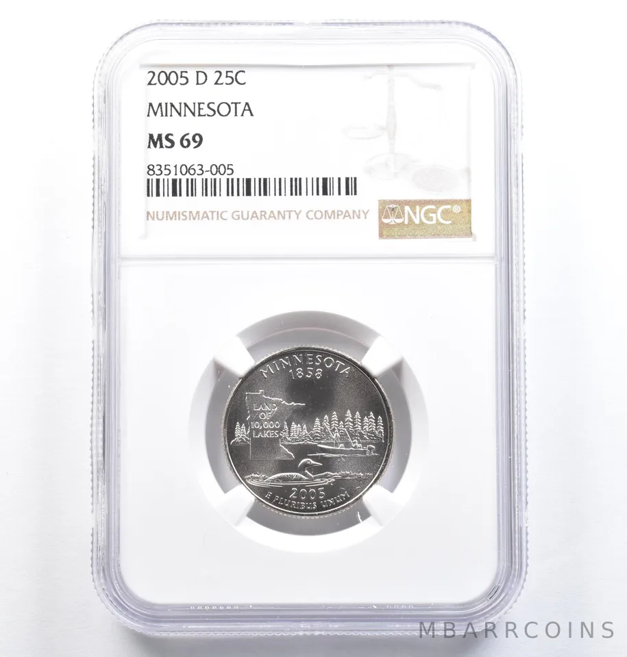 2005-D Washington State Quarter Minnesota MS69 NGC a0844