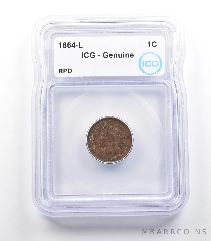 1864 L Indian Head Cent Mint Error RPD Genuine BN ICG *2324