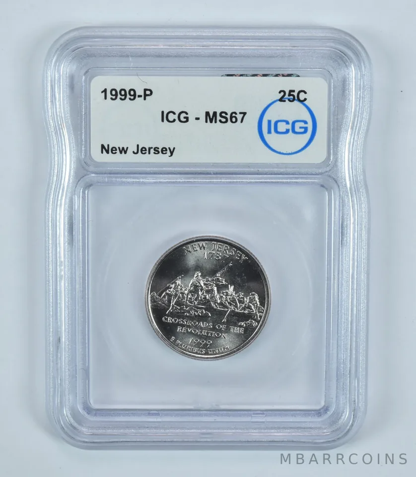1999-P Washington State Quarter New Jersey MS67 ICG