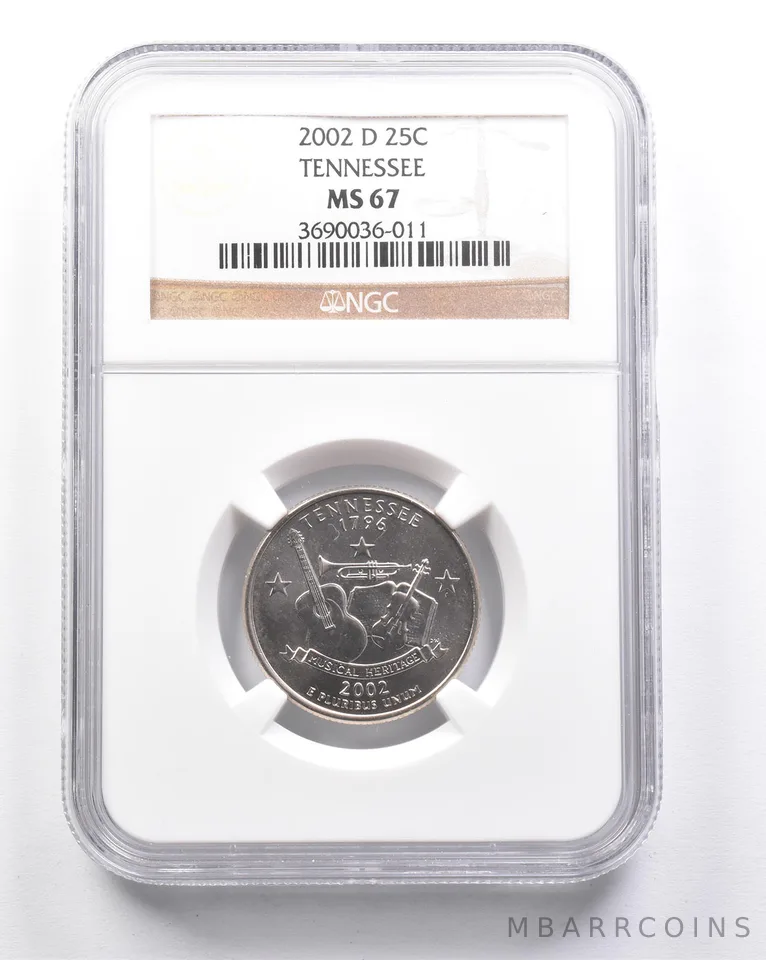 MS67 2002-D Washington State Quarter Tennessee NGC *6305