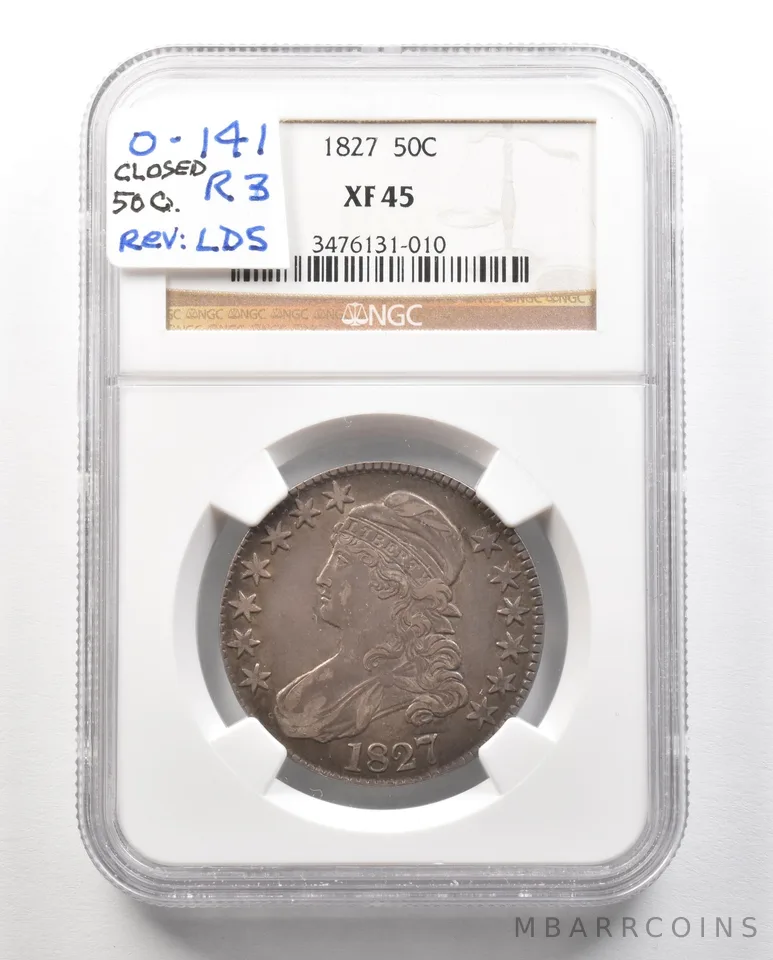 1827 Capped Bust Half Dollar XF45 NGC a4722