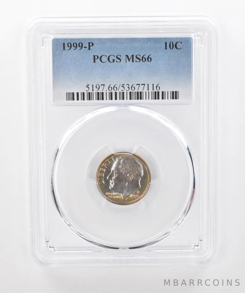 1999-P Roosevelt Dime MS66 PCGS Beautiful Tone *1324