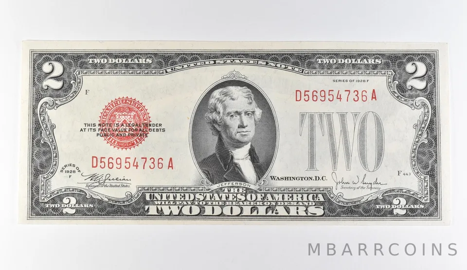 1928 F $2 Legal Tender Red Seal *9727