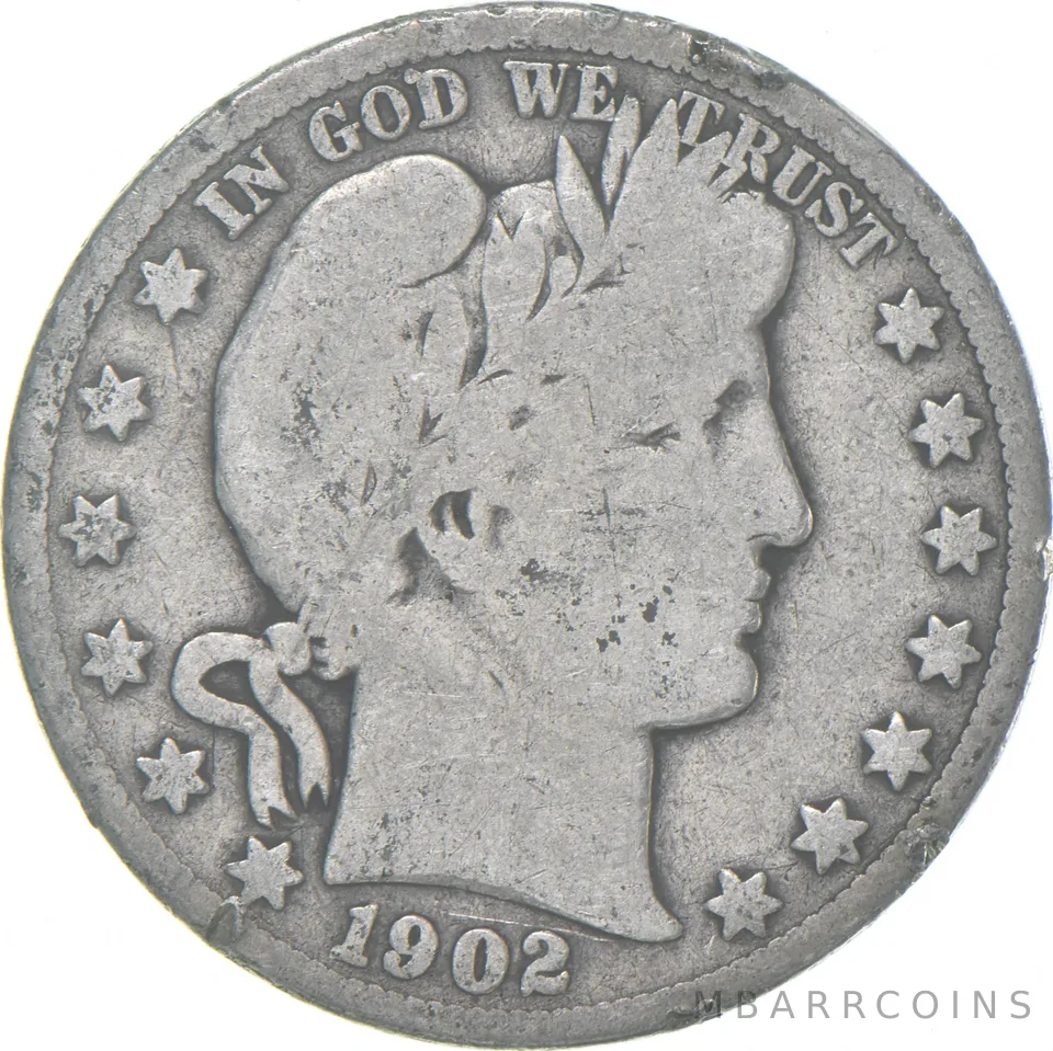 1902-O Barber Half Dollar Average Circ 90% Silver