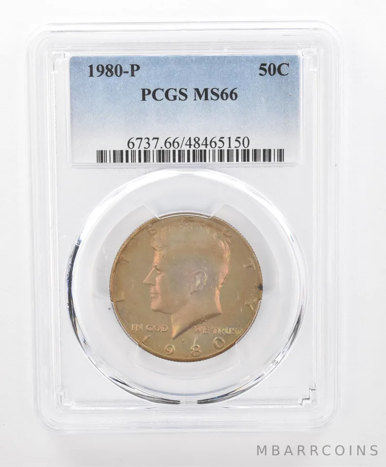1980-P Kennedy Half Dollar MS66 PCGS Beautiful Tone *2798