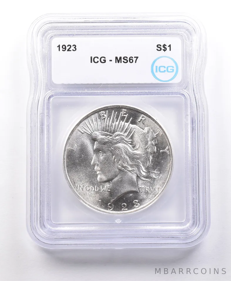 1923 Peace Silver Dollar MS67 ICG *5021