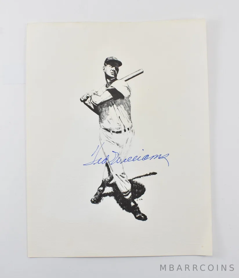 Ted Williams Signed Sketch SGC Authentic a4016