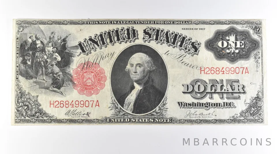 1917 $1 Legal Tender Large Note Red Seal FR#37 *0655