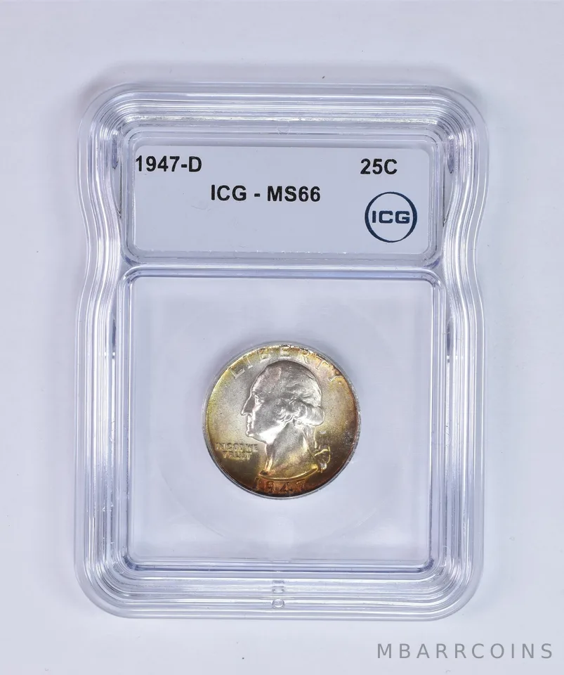 1947-D Washington Quarter MS66 ICG Beautiful Tone *7992