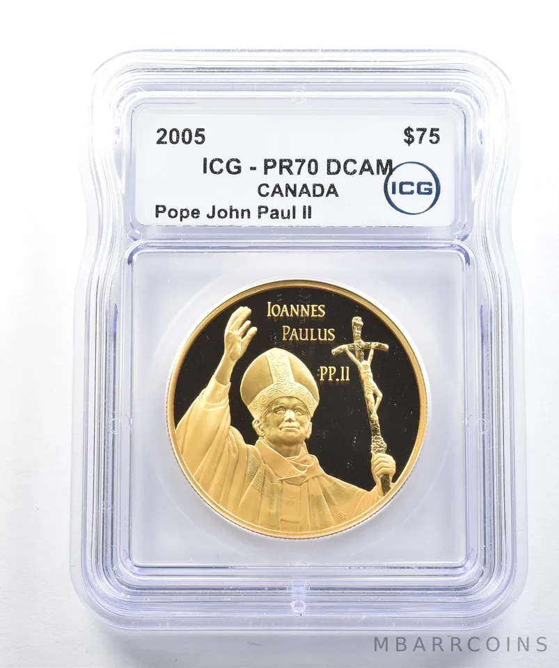 2005 Canada 75 Dollars Pope John Paul II PR70 DCAM ICG *2457
