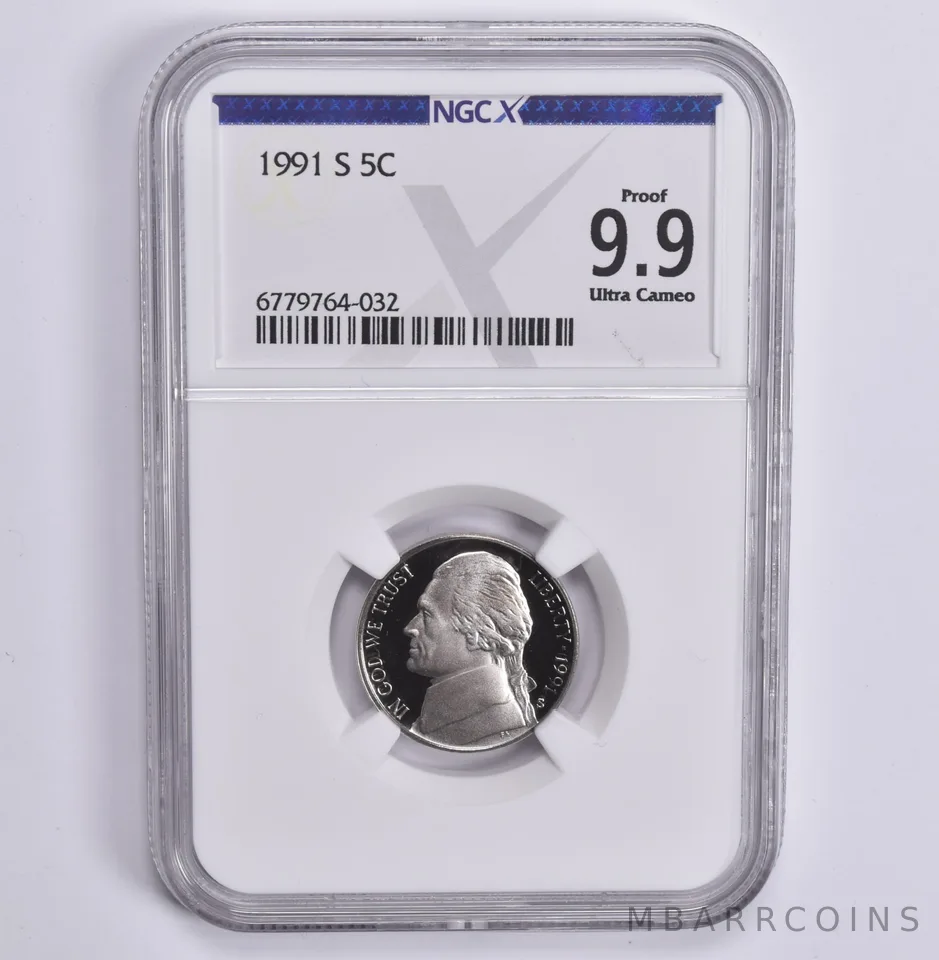 1991-S Jefferson Nickel Proof 9.9 UCAM NGC X NGCX