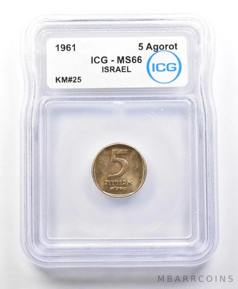 1961 Israel 5 Agorot KM#25 MS66 ICG *4148