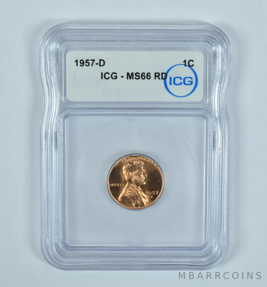 1957-D Lincoln Wheat Cent MS66 RD ICG