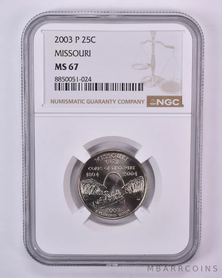 2003-P Washington State Quarter Missouri MS67 NGC Brown Label