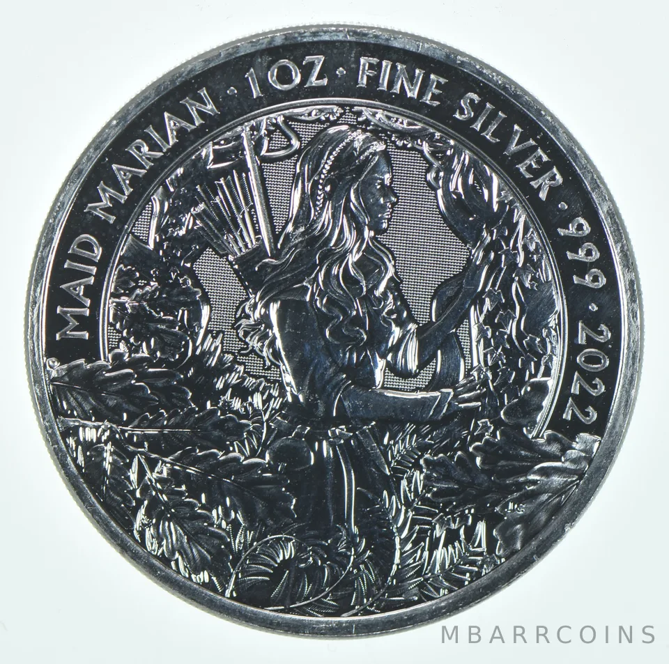 2022 Great Britain 2 Pound Silver Maid Marian 1 Oz Silver
