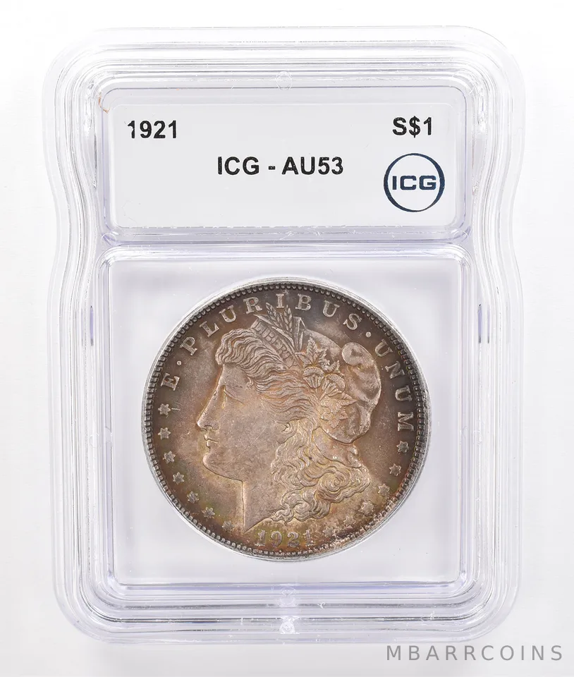 1921 Morgan Silver Dollar AU53 ICG Beautiful Tone *7211