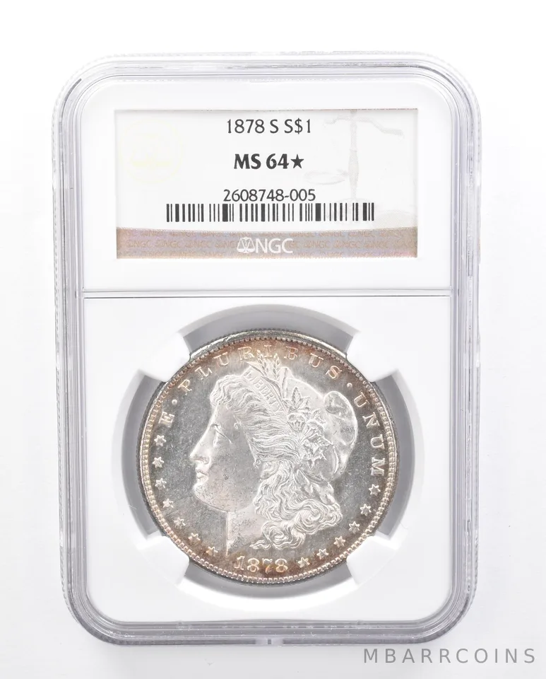 1878-S Morgan Silver Dollar MS64* STAR NGC Peripheral Tone *5255