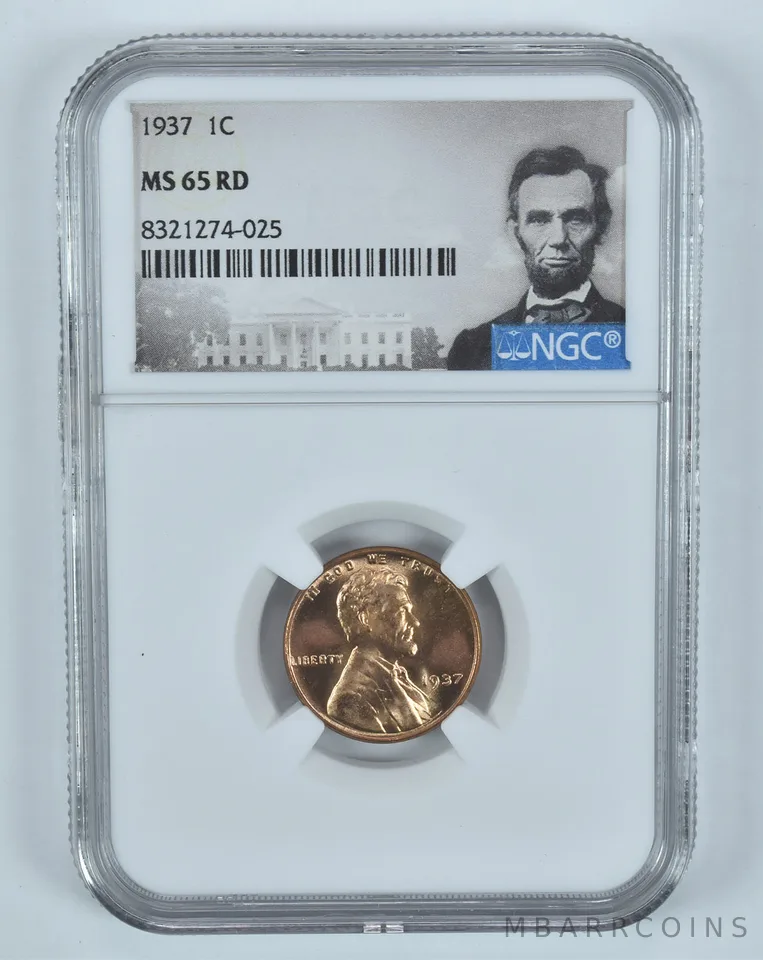 1937 Lincoln Wheat Cent MS65 RD NGC Special Label