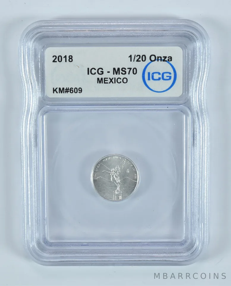 2018 Mexico 1/20 Onza Silver Libertad MS70 ICG