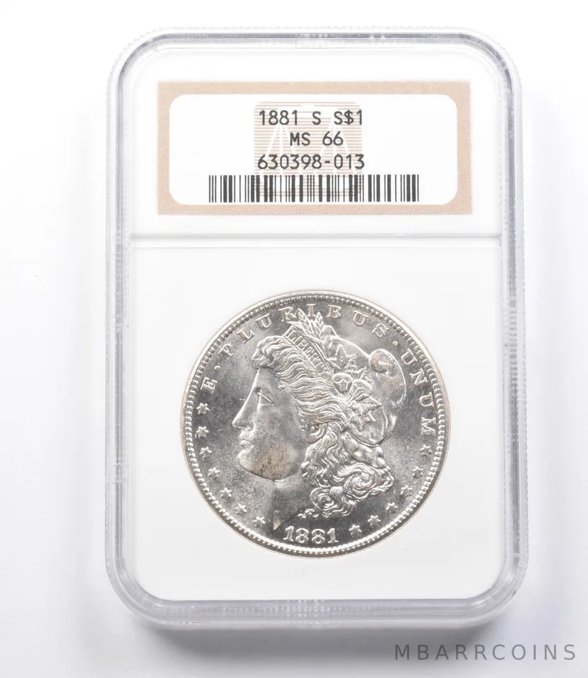 MS66 1881-S Morgan Silver Dollar NGC Old Holder a1936