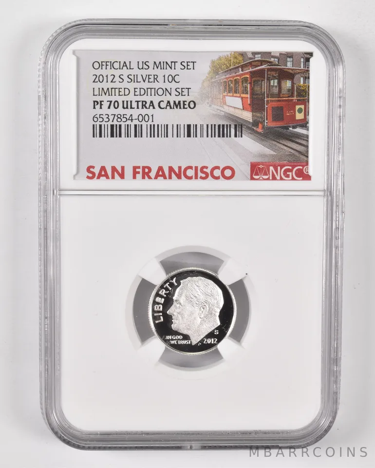2012-S Roosevelt Dime Silver PF70 UCam NGC Limited Edition SF Lbl