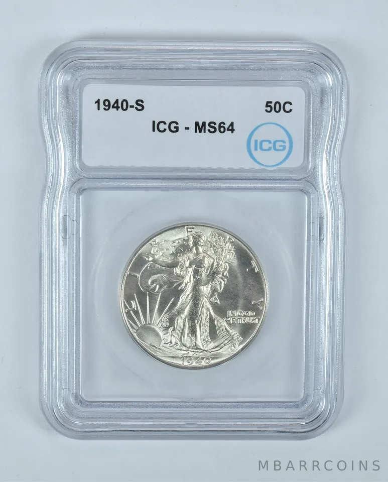 1940-S Walking Liberty Half Dollar MS64 ICG