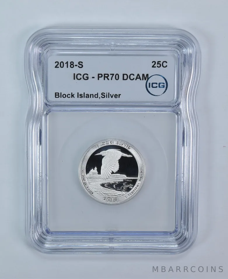 2018-S Washington Quarter ATB Block Island Silver PR70 DCAM ICG