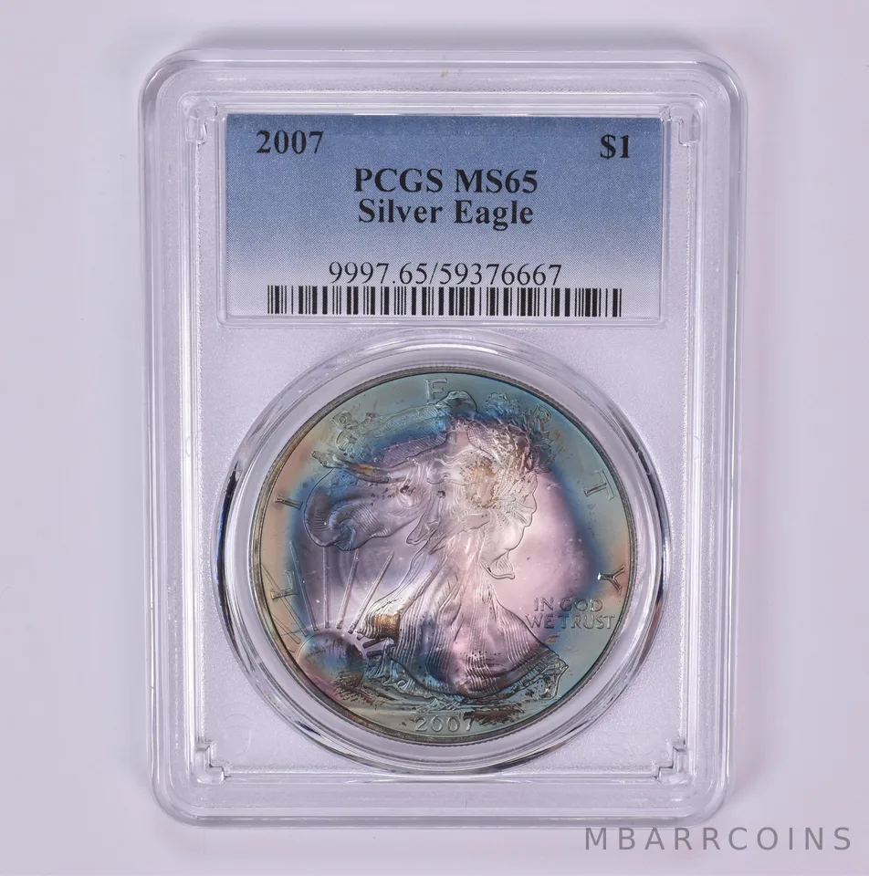 2007 American Silver Eagle MS65 PCGS Beautiful Tone *1528