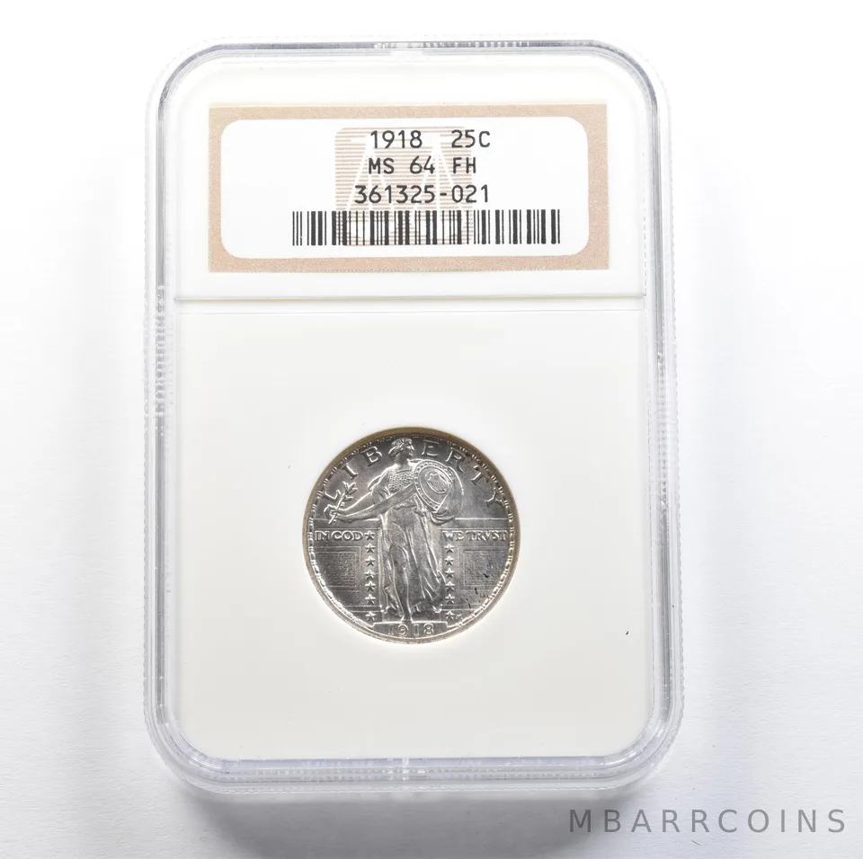 1918 Standing Liberty Quarter MS64 FH NGC *7639
