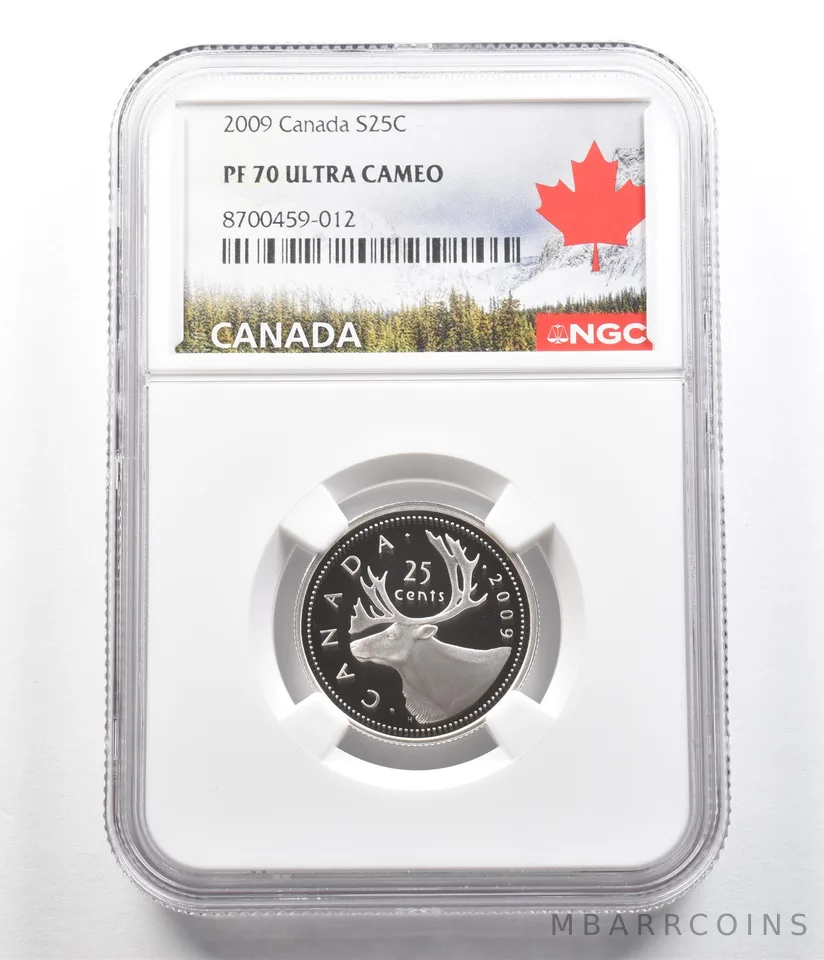2009 Canada 25 Cents Silver PF70 UCAM NGC Canada Label