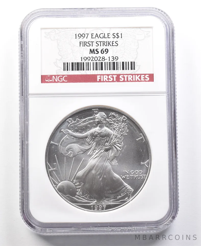1997 American Silver Eagle First Strikes MS69 NGC *2026