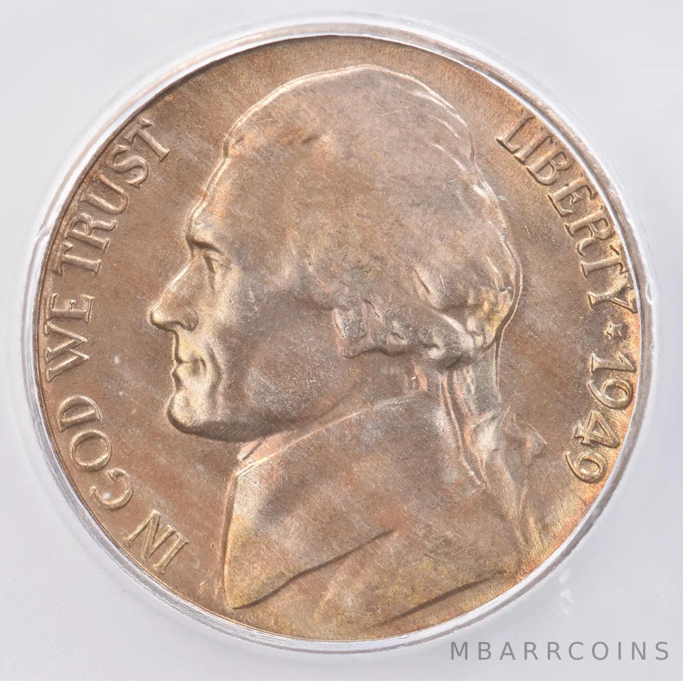 1949-D Jefferson Nickel MS67 FS ICG Beautiful Tone *0820