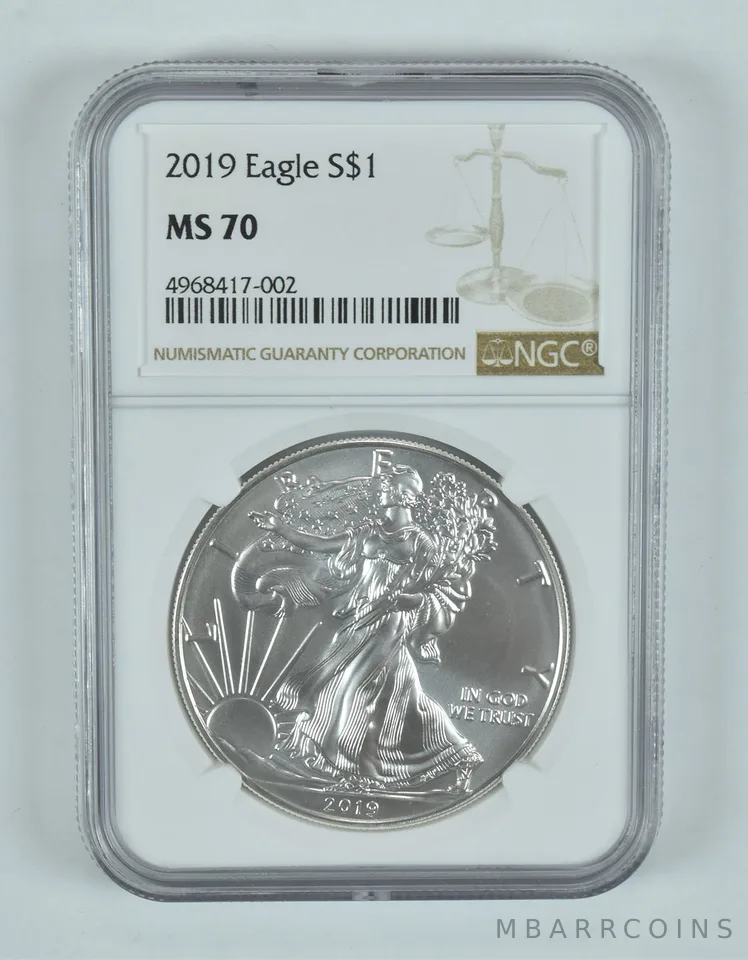 2019 American Silver Eagle MS70 NGC Brown Label