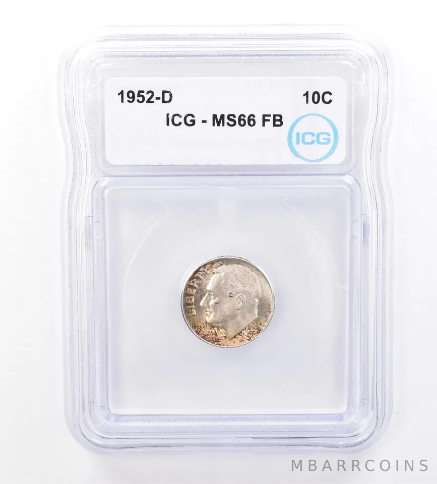 1952-D Roosevelt Dime MS66 FB ICG Beautiful Tone a1625