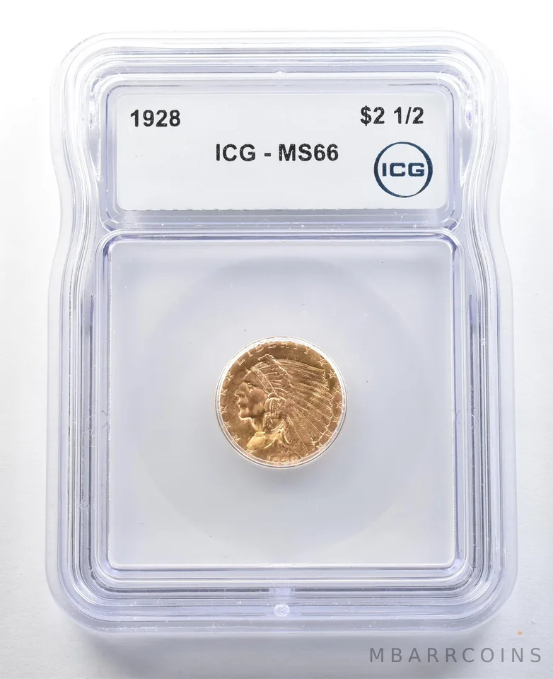 1928 $2.50 Indian Head Gold Quarter Eagle MS66 ICG *3326