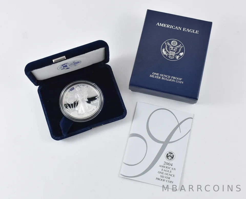 2004-W American Silver Eagle PROOF 1 Oz Silver - Coin & Box & COA
