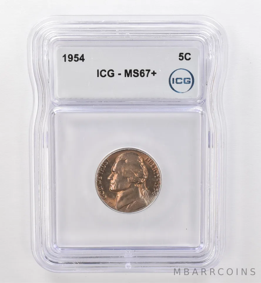 1954 Jefferson Nickel MS67+ ICG Beautiful Tone *9506