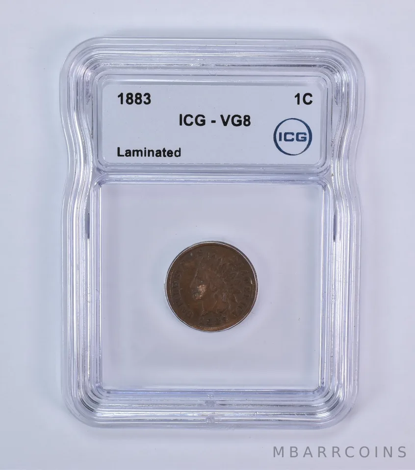 1883 Indian Head Cent Laminated VG8 ICG *7959