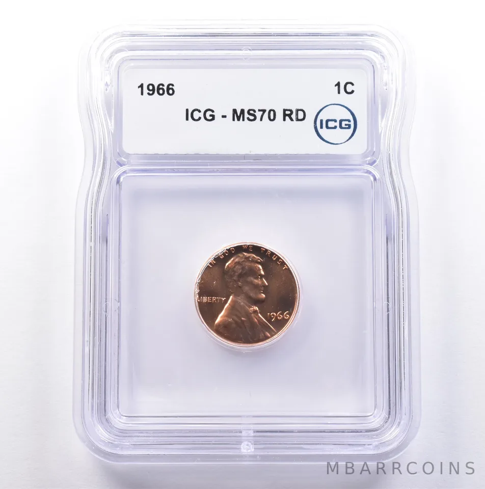 1966 Lincoln Memorial Cent MS70 RD ICG *9026