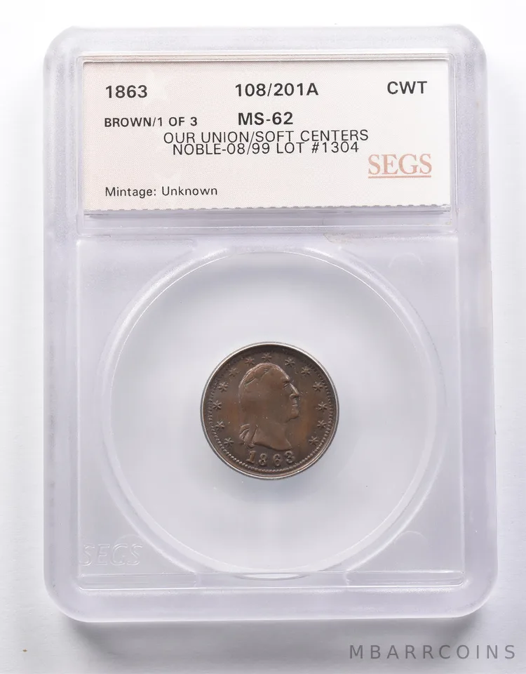 1863 Civil War Token Our Union Shield *8612
