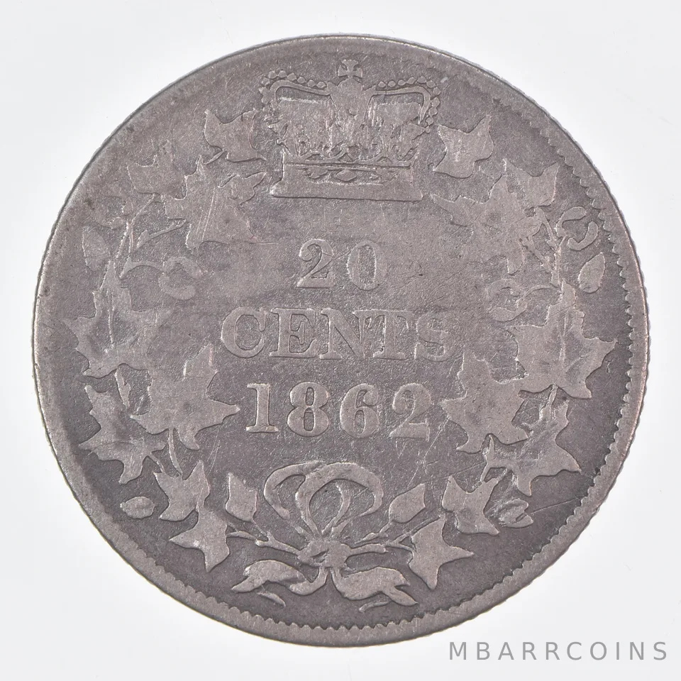 Better Date - 1862 New Brunswick 20 Cents World Coin- Silver *386