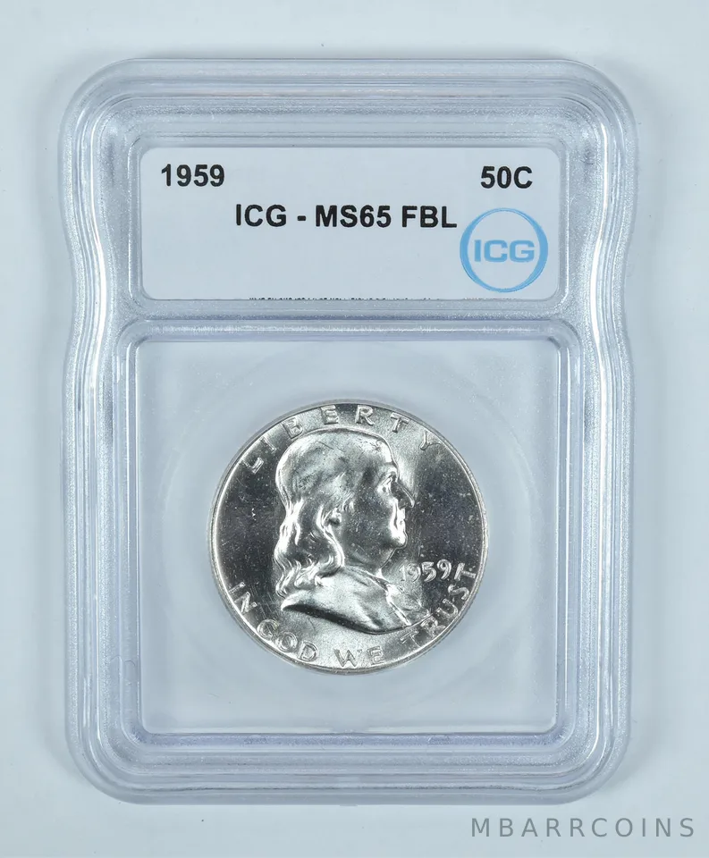 1959 Franklin Half Dollar MS65 FBL ICG
