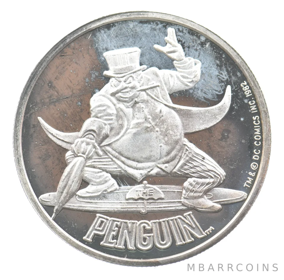 1 Troy Oz Silver Round Cartoon Celebrities The Penguin a3783