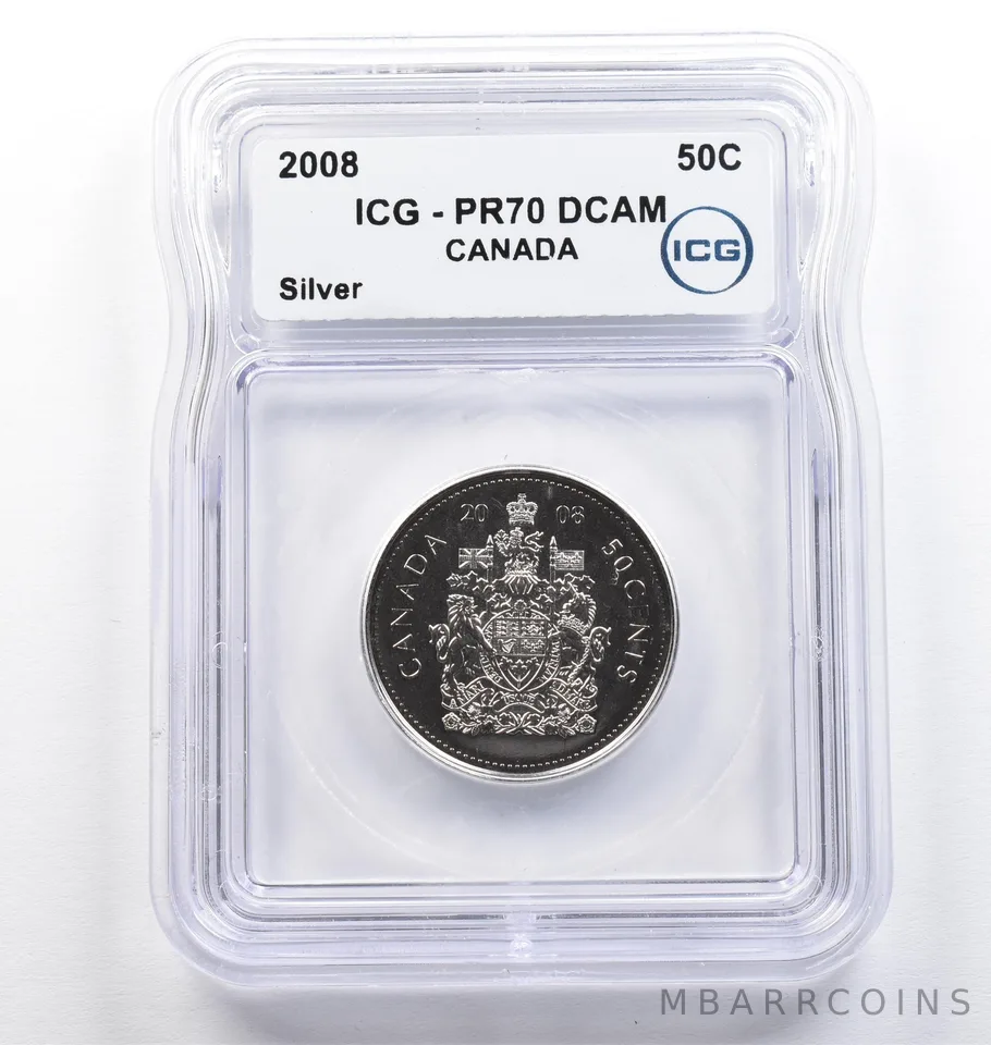 2008 Canada 50 Cents Silver PR70 DCAM ICG *9373