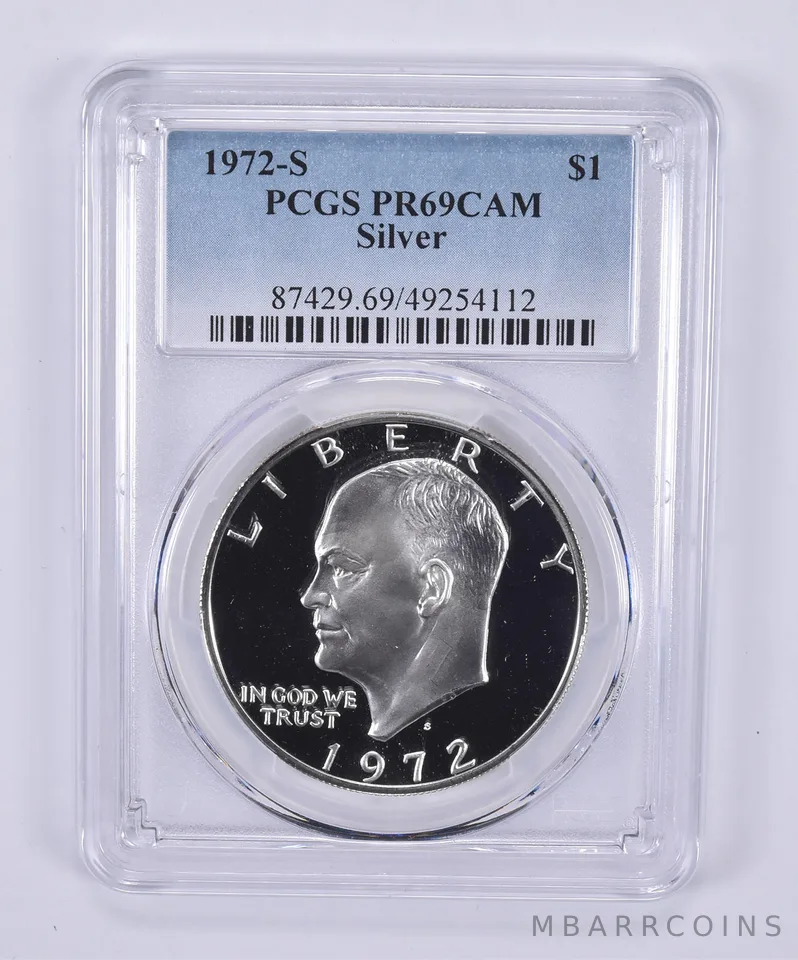 1972-S Eisenhower $1 Silver PR69 CAM PCGS Blue Label