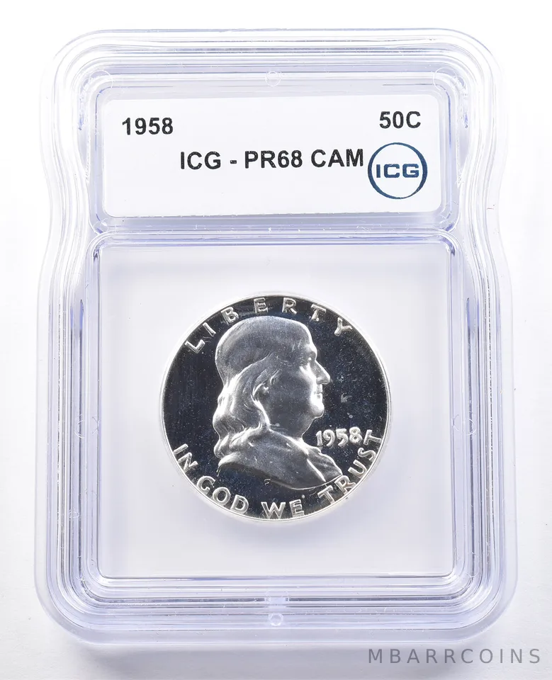 1958 Franklin Half Dollar PR68 CAM ICG